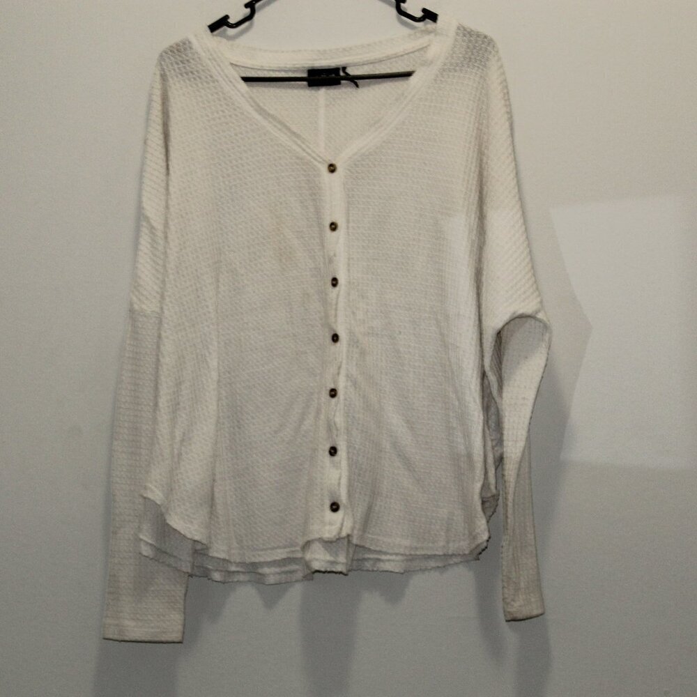 Out From Under White Cable Knit Shirt Size Large